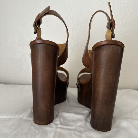 Lanvin Watersnake Wooden Wedge Sandal EU 39 Platform Super High - Picture 7 of 10